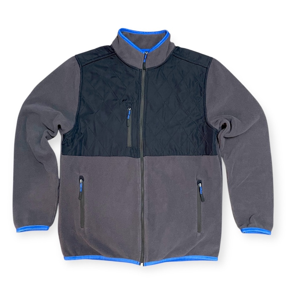Men’s Black Full Zip Jacket Fleece Grey size S